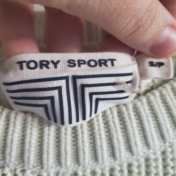 Tory Burch Sport Women's Chunky Knit Cotton Blend Sweater Size S Oversized Fall - Picture 4 of 16